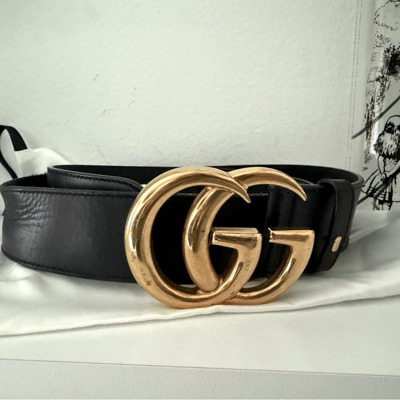 Authentic Gucci GG Marmont Black Leather Belt size 95 - Picture 1 of 5